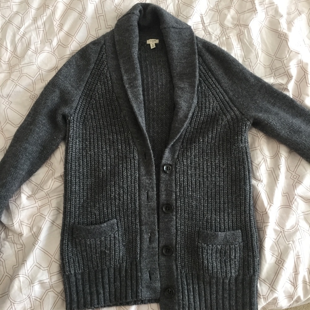 j. Crew small button up grey sweater